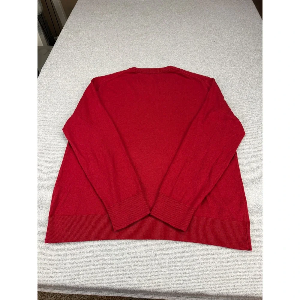 Banana Republic Mens Red Premium Luxe Yarn Cotton Silk Cashmere Sweater Large